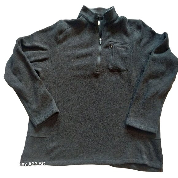 Woolrich Mens Charcoal Gray Half-Zip Fleece Pullover Sweater XL Polyester Classi - Picture 1 of 6